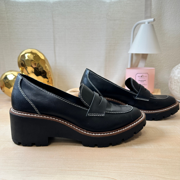 Blundlo‎ Black Platform Loafers, Size 8M - Picture 5 of 7